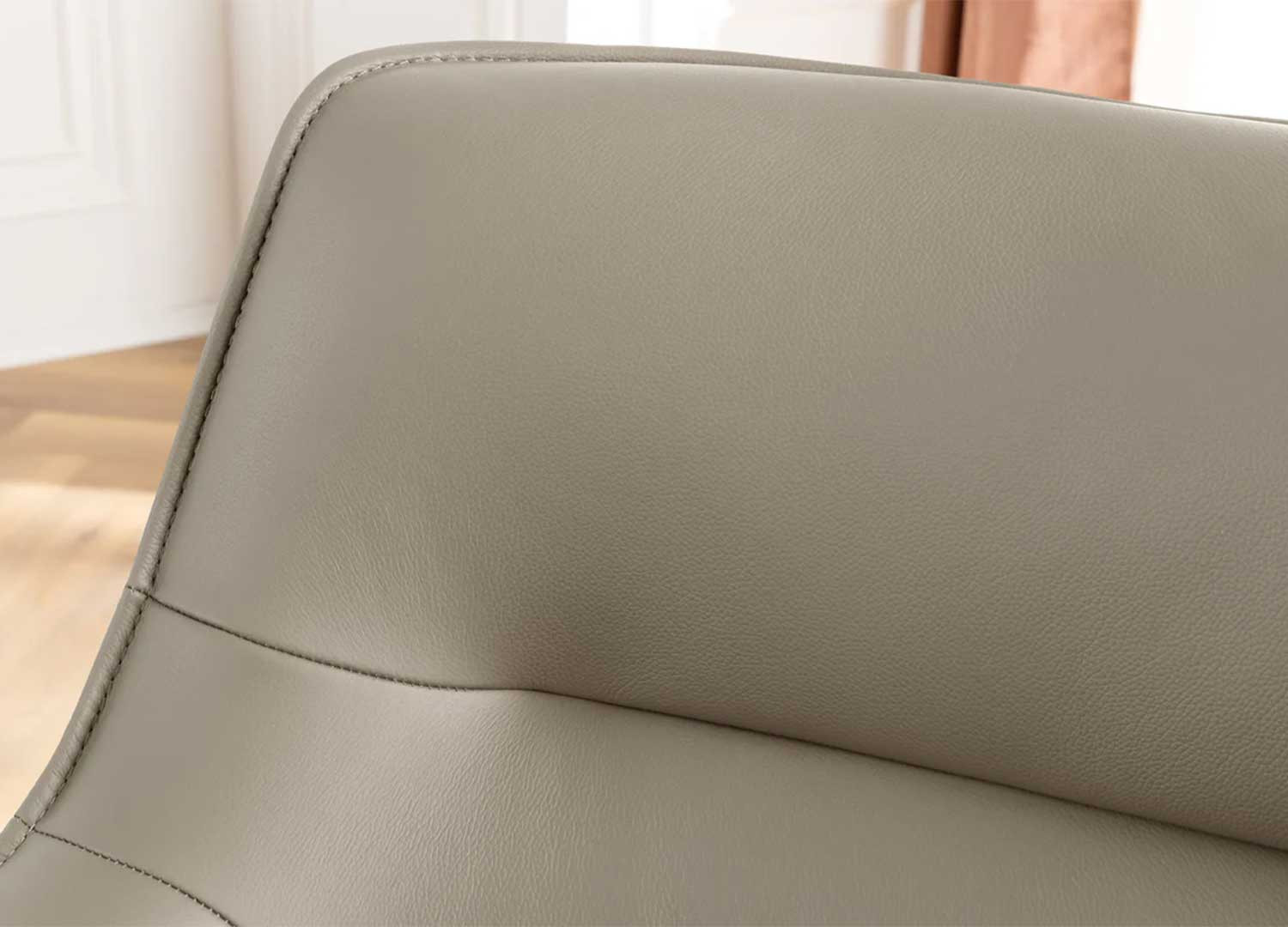 Lot de 2 fauteuils pivotants en cuir et tissu taupe Darek