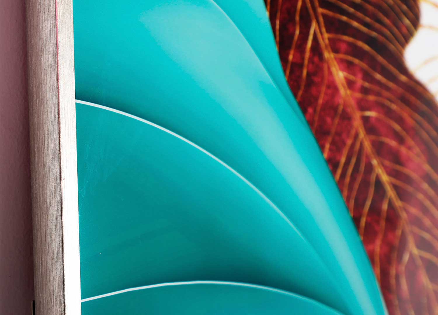 Lot de 2 tableaux carrés à motifs végétaux colorés 80x80 cm