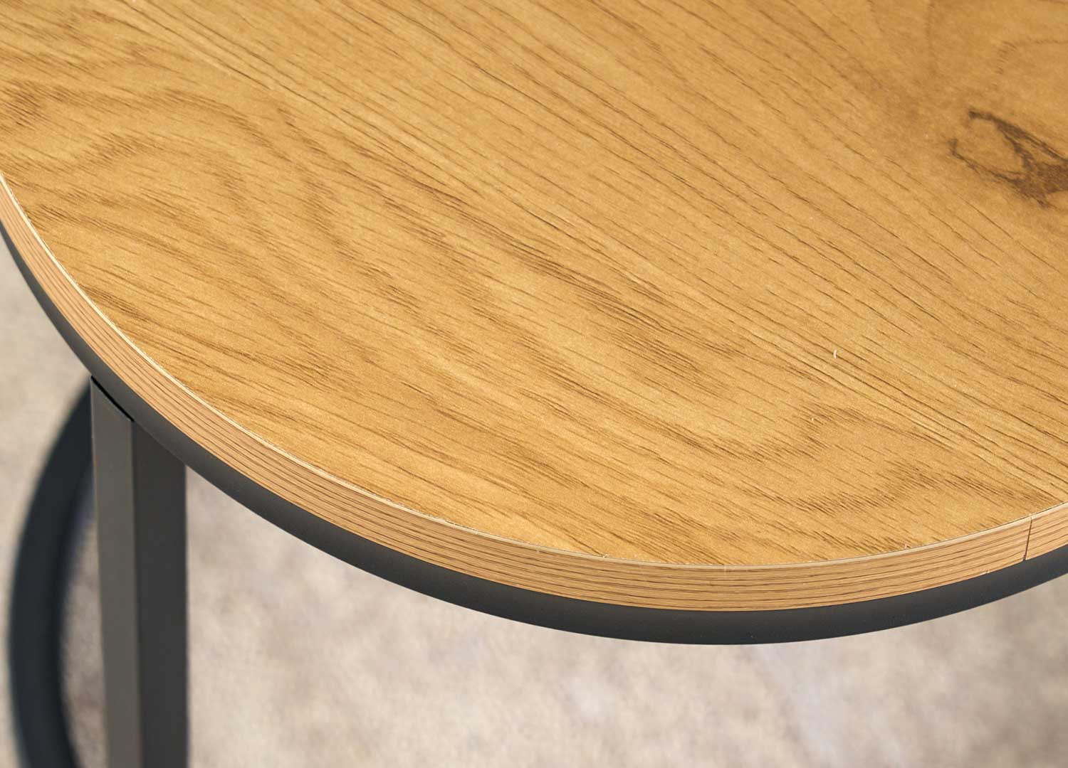 Lot de 2 tables basses gigognes imitation chêne sauvage et métal