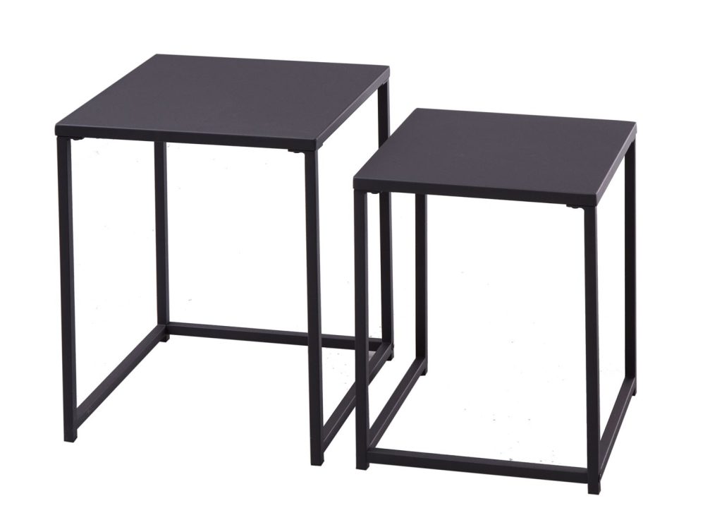 Lot de 2 tables d'appoint en métal noir