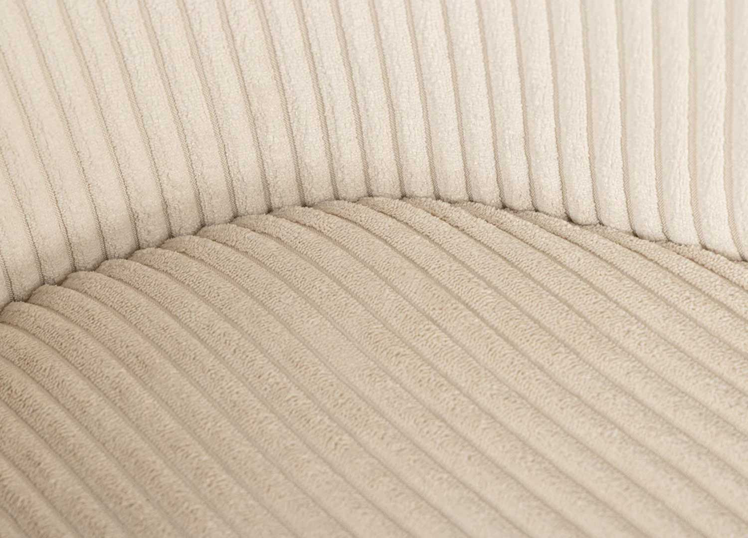 Lot de 4 chaises beige tissu côtelé et métal noir Palmer