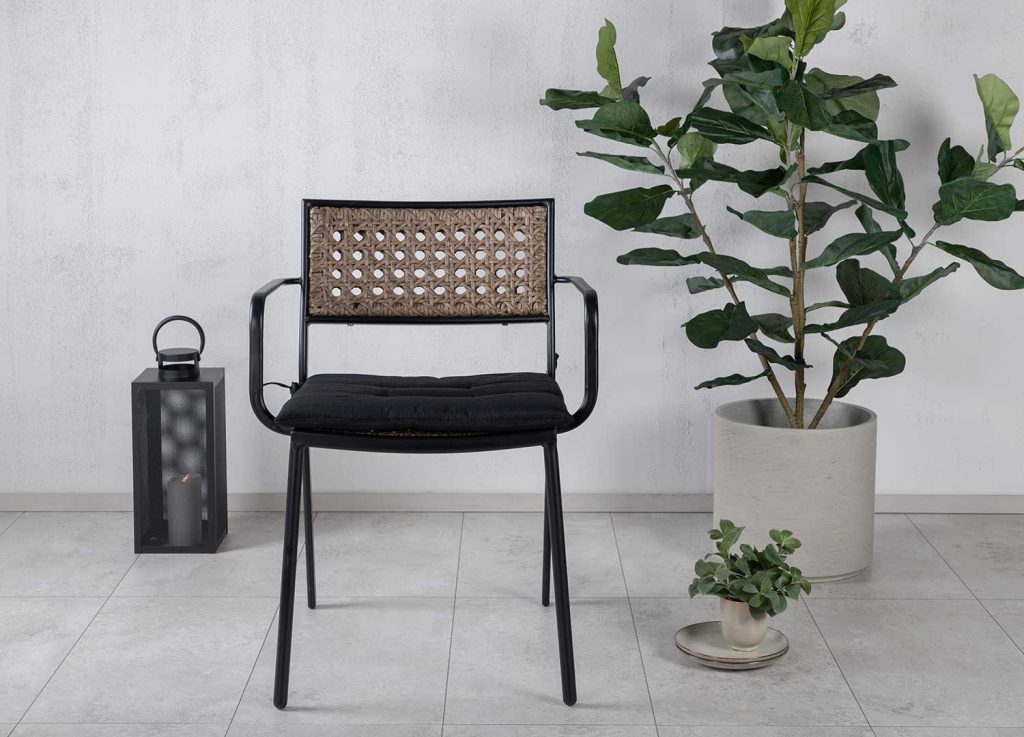 Lot de 4 chaises de jardin empilables rotin synthétique