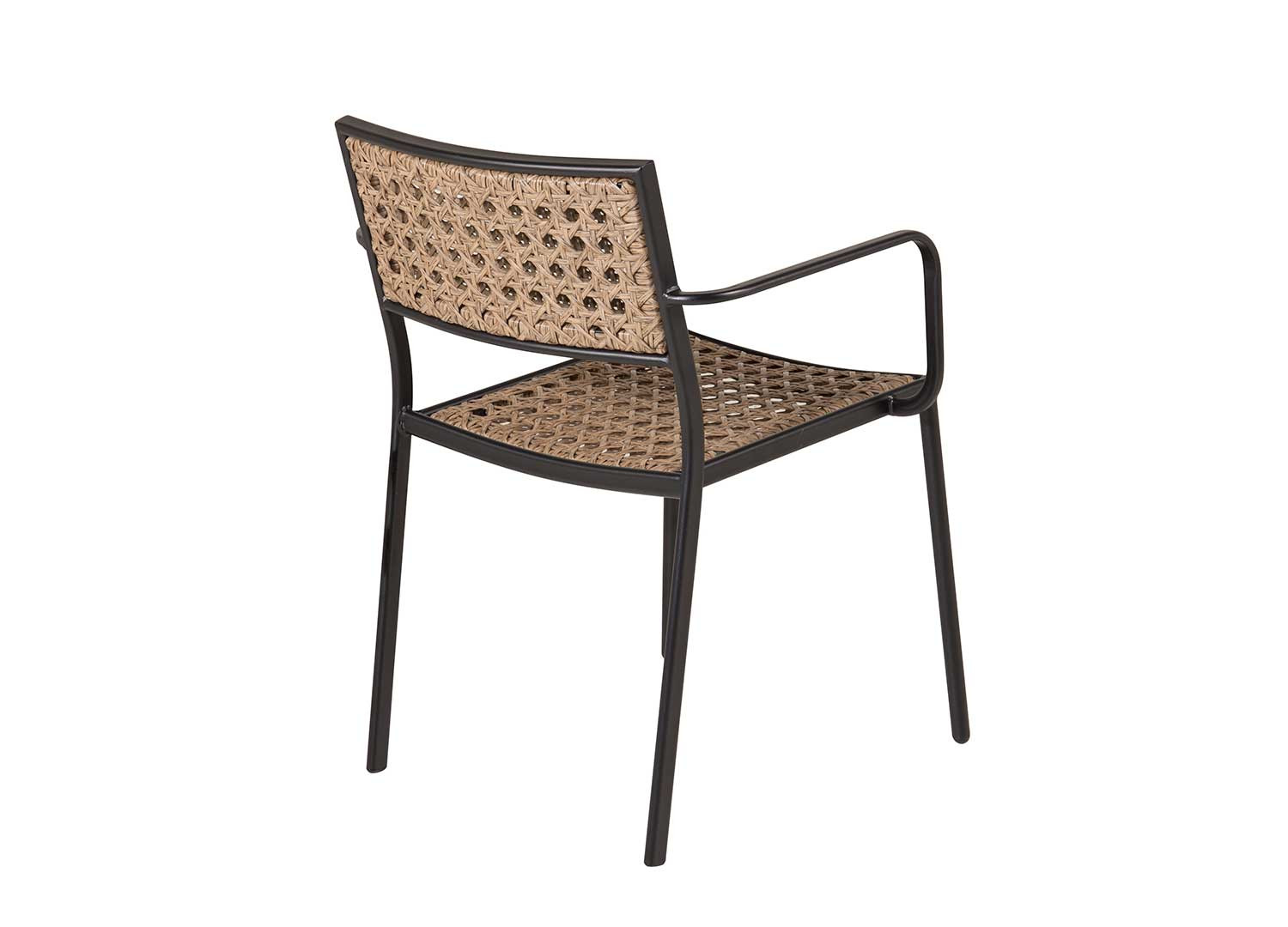 Lot de 4 chaises de jardin empilables rotin synthétique