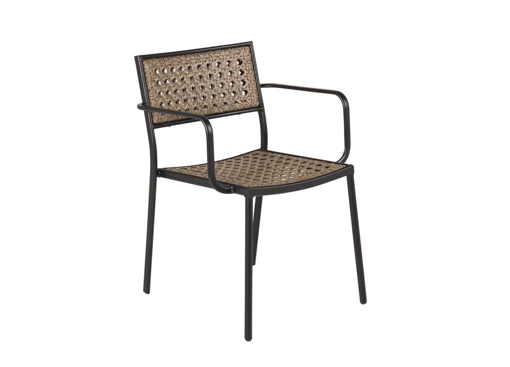 Lot de 4 chaises de jardin empilables rotin synthétique