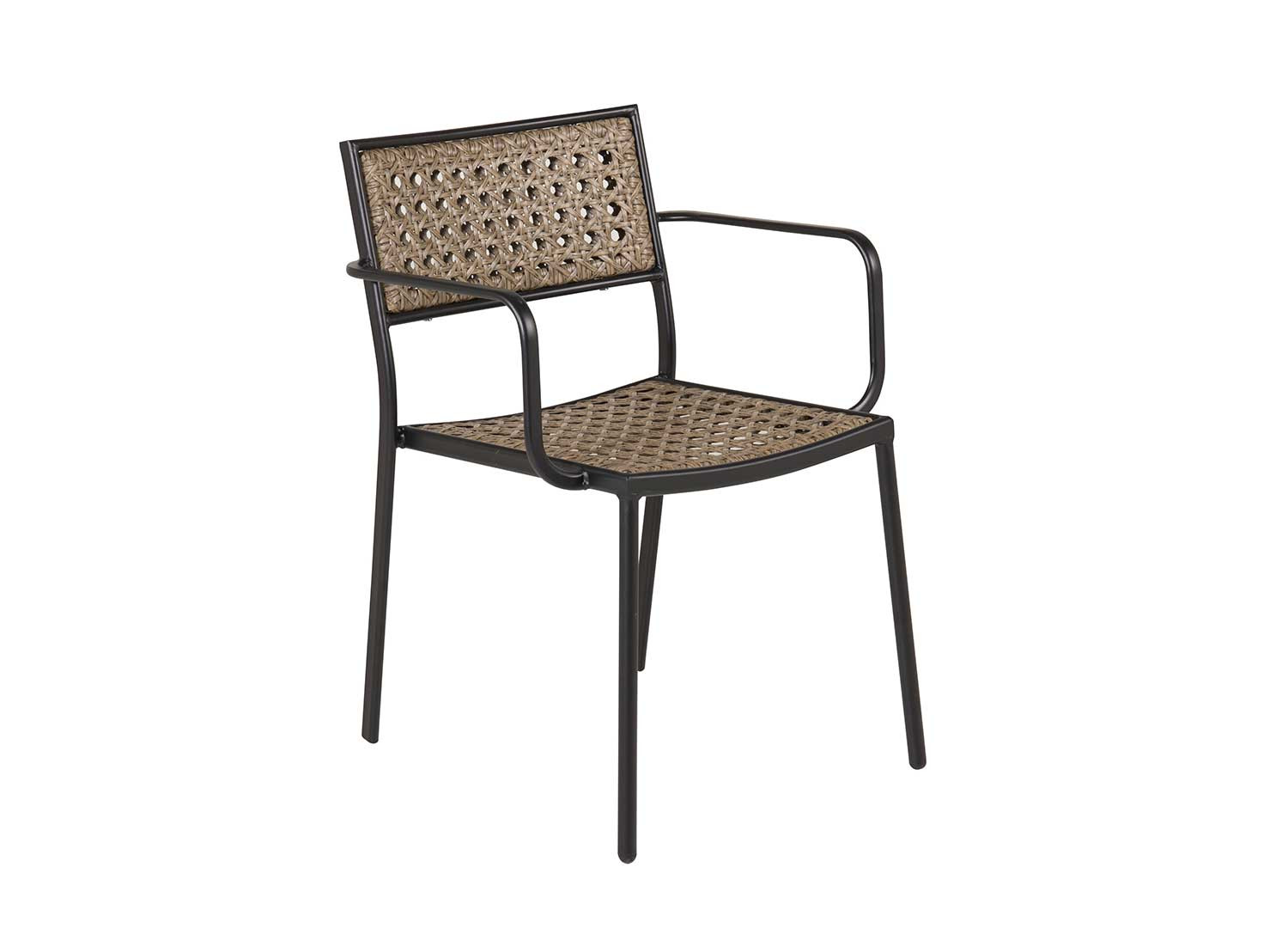 Lot de 4 chaises de jardin empilables rotin synthétique