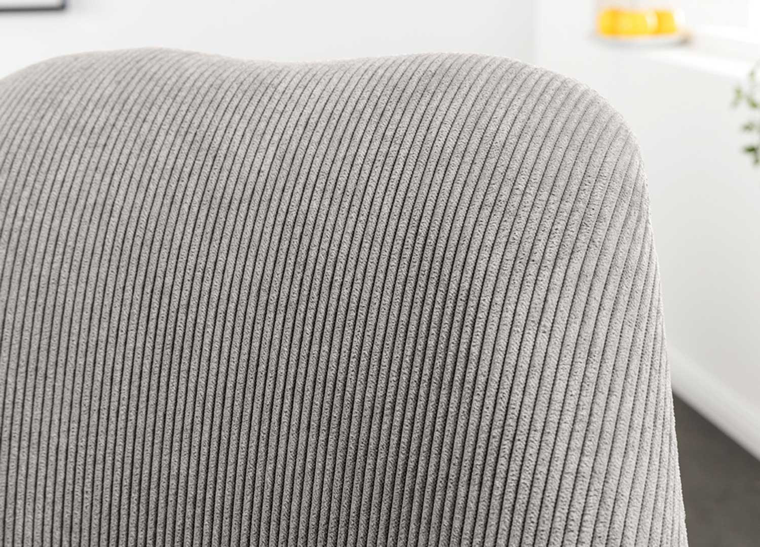 Lot de 4 chaises en velours côtelé gris