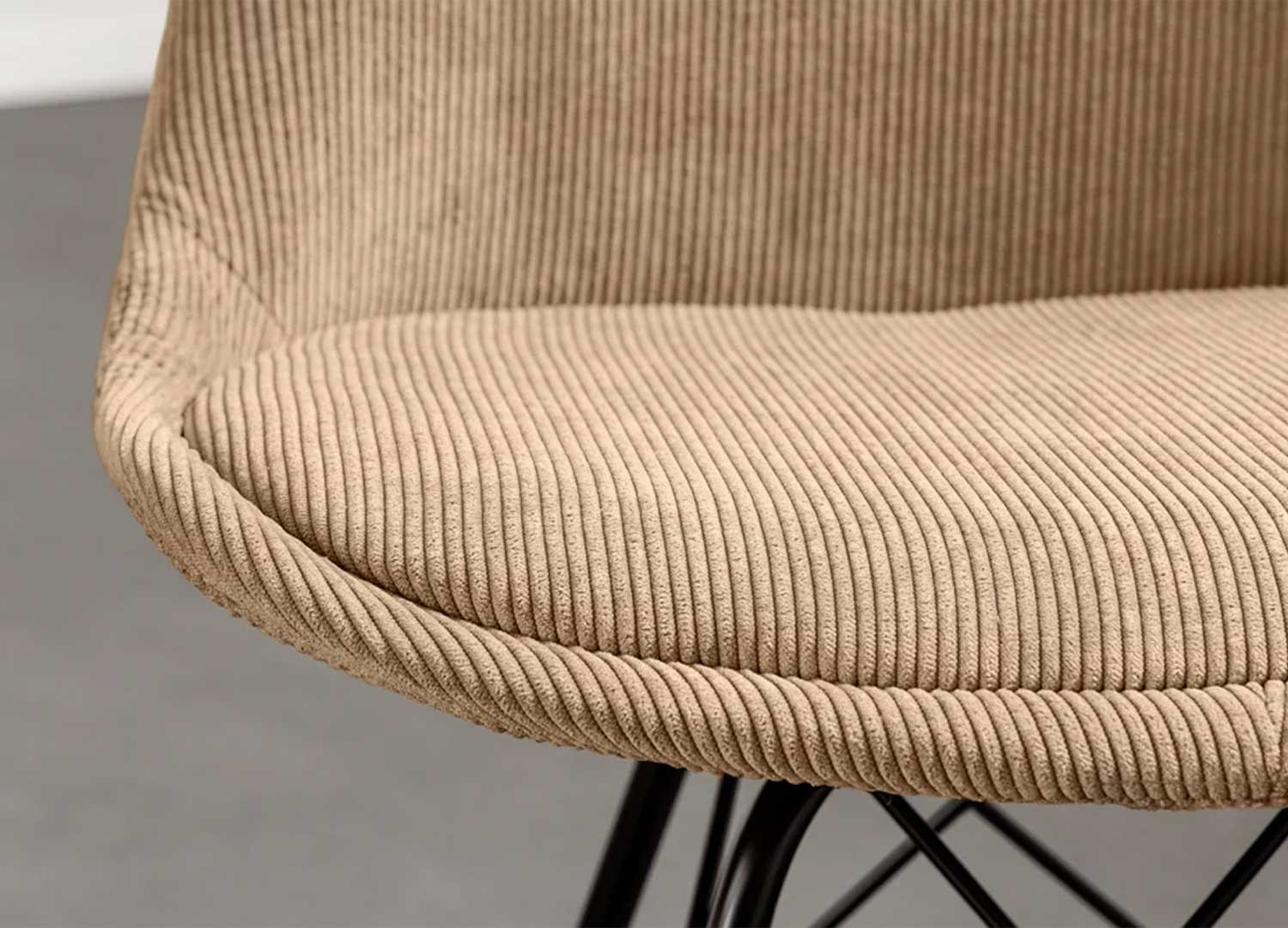 Lot de 4 chaises en velours côtelé marron