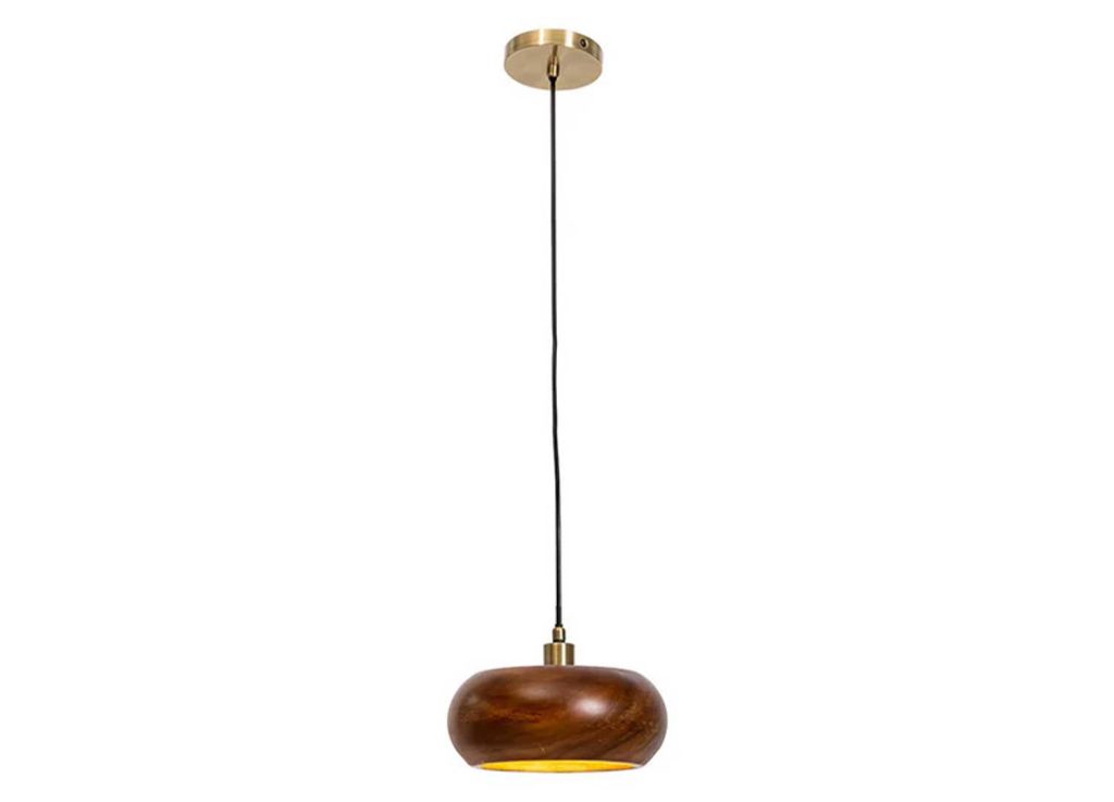 Luminaire suspendu en bois massif Soluna