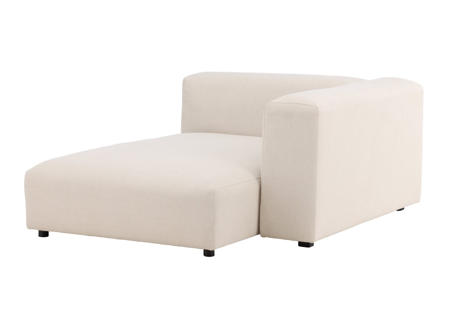 Méridienne Mavi tissu effet lin beige 138 cm vu sous un autre angle