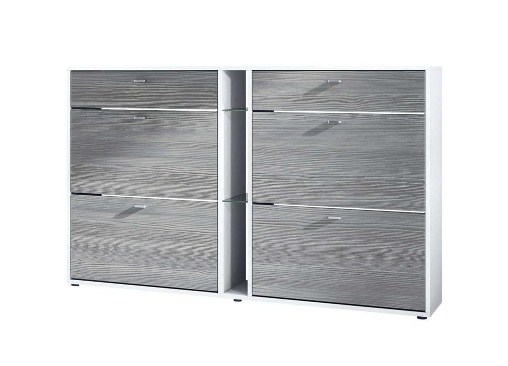 Meuble à chaussures avec rangement 155 cm anthracite et blanc