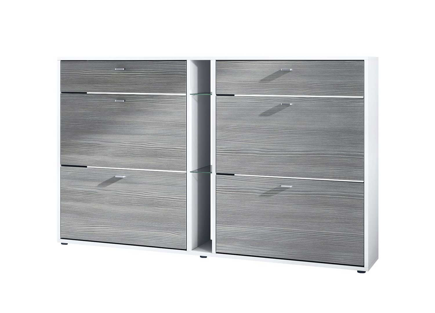 Meuble à chaussures avec rangement 155 cm anthracite et blanc