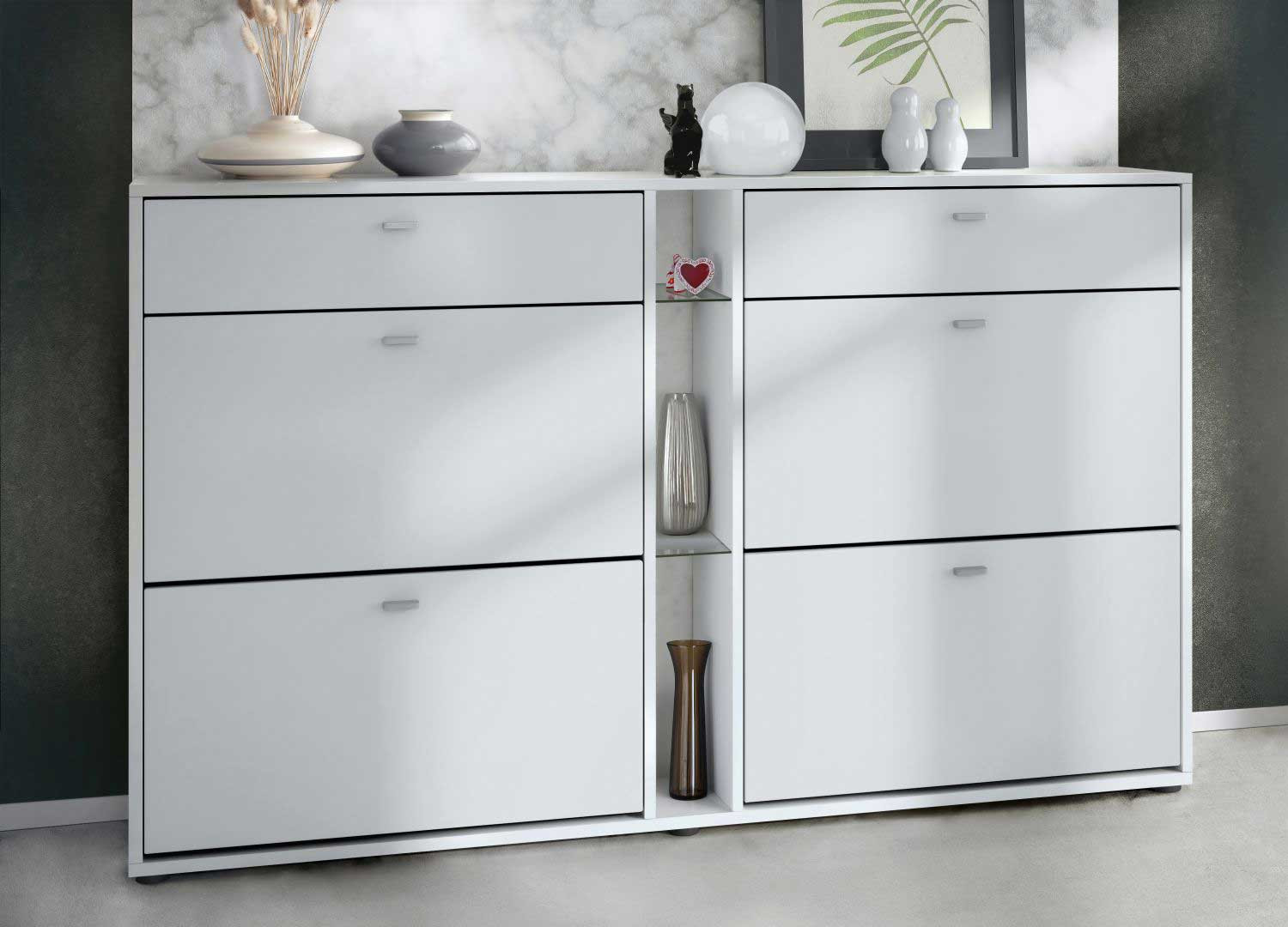 Meuble à chaussures compact blanc Vita