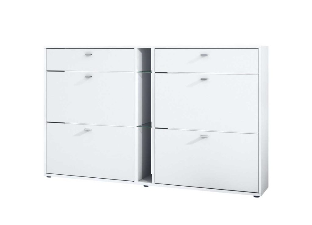 Meuble à chaussures compact blanc Vita
