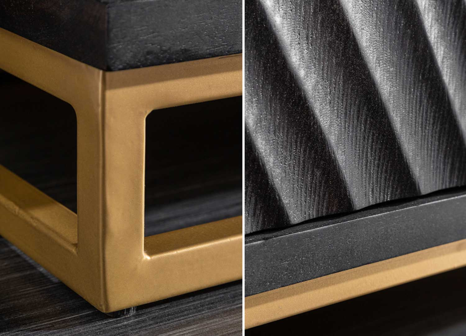 Meuble bar moderne avec rangement en bois massif