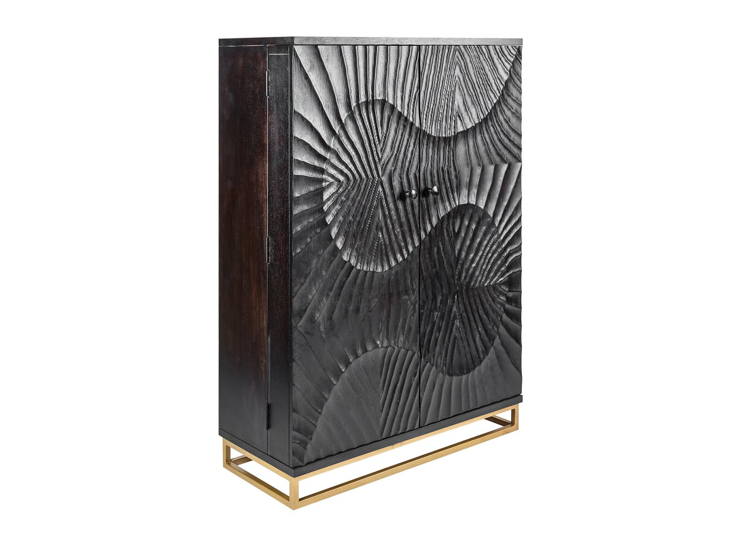 Meuble bar moderne avec rangement en bois massif