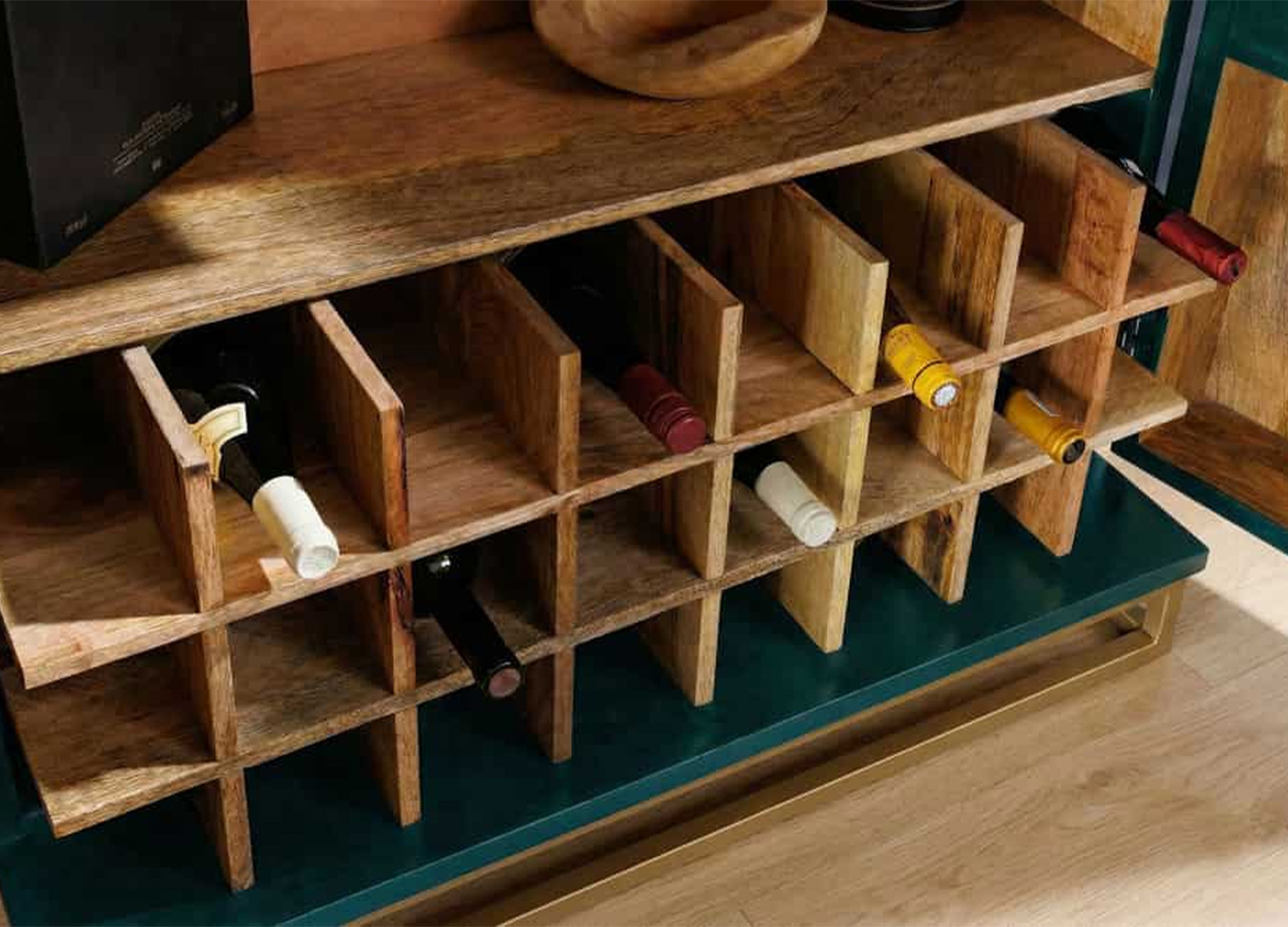 Meuble bar Sunset avec range-bouteilles pour 24 bouteilles