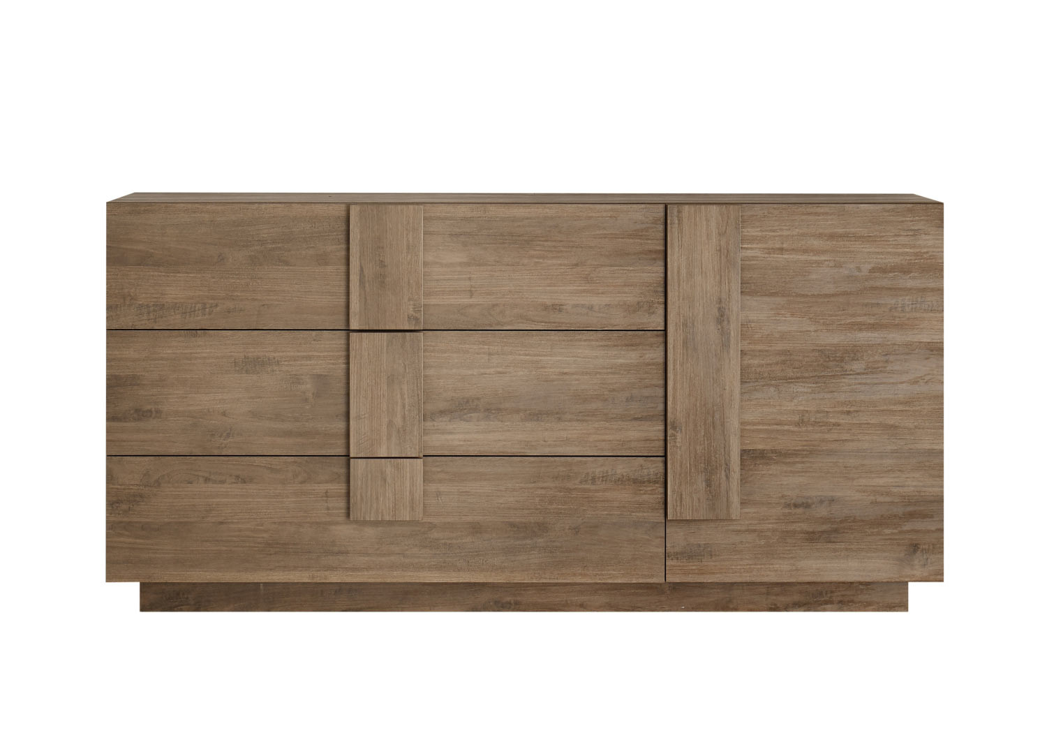 Meuble buffet 1 porte et 3 tiroirs chêne mercure 181 cm