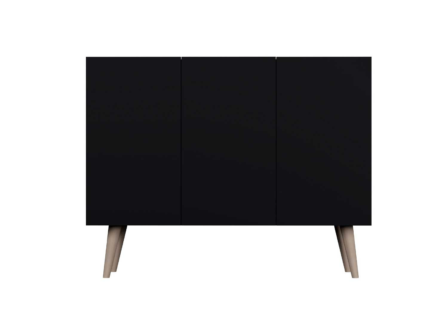Meuble buffet 3 portes noir 120 cm