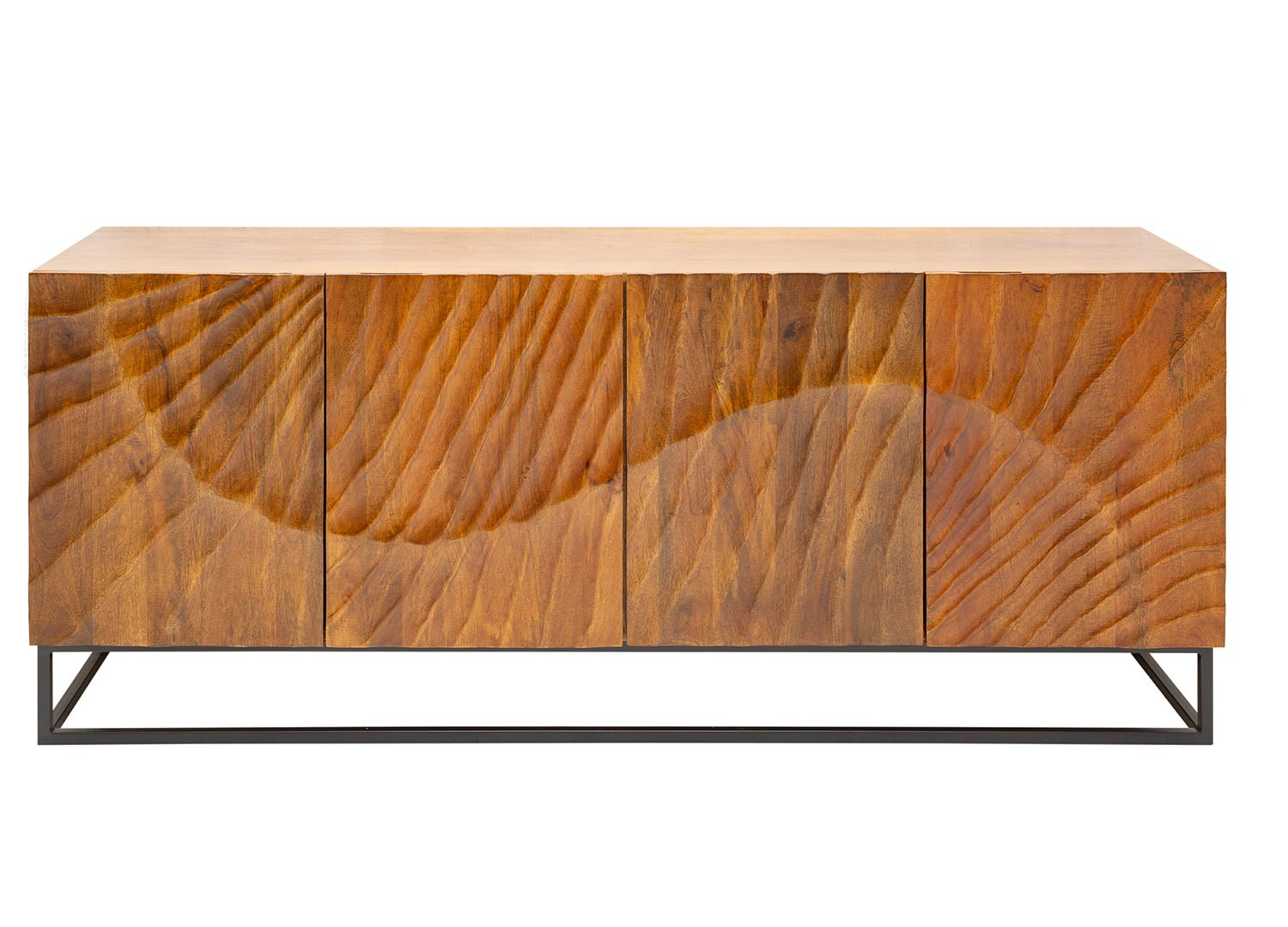 Meuble buffet 4 portes bois massif brun