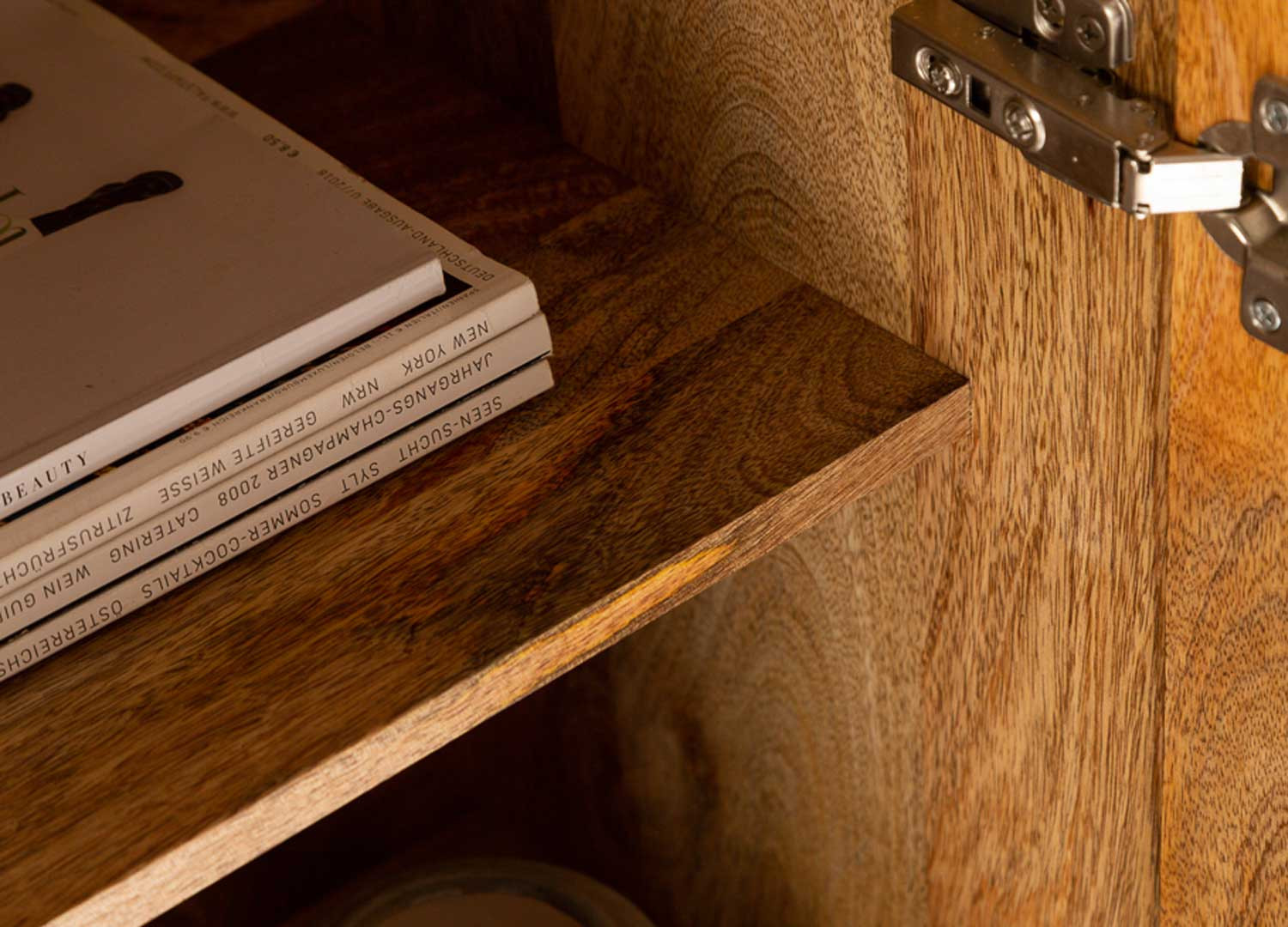 Meuble buffet 4 portes bois massif brun