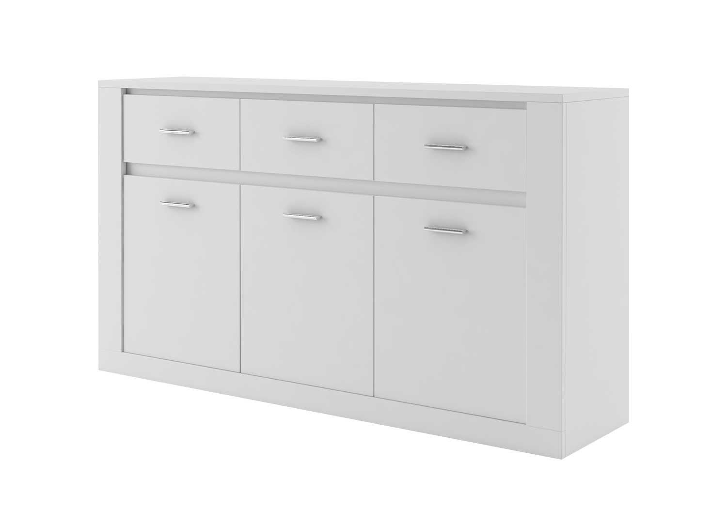 Commode blanche 3 portes et 3 tiroirs