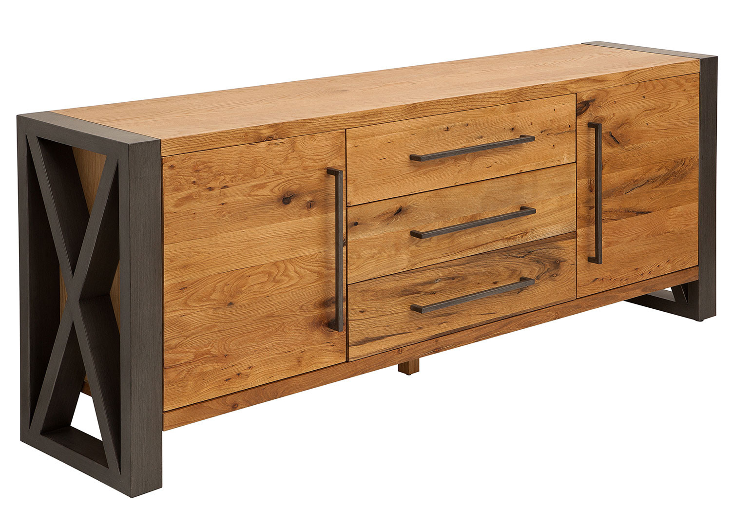 Meuble buffet chêne sauvage 2m industriel