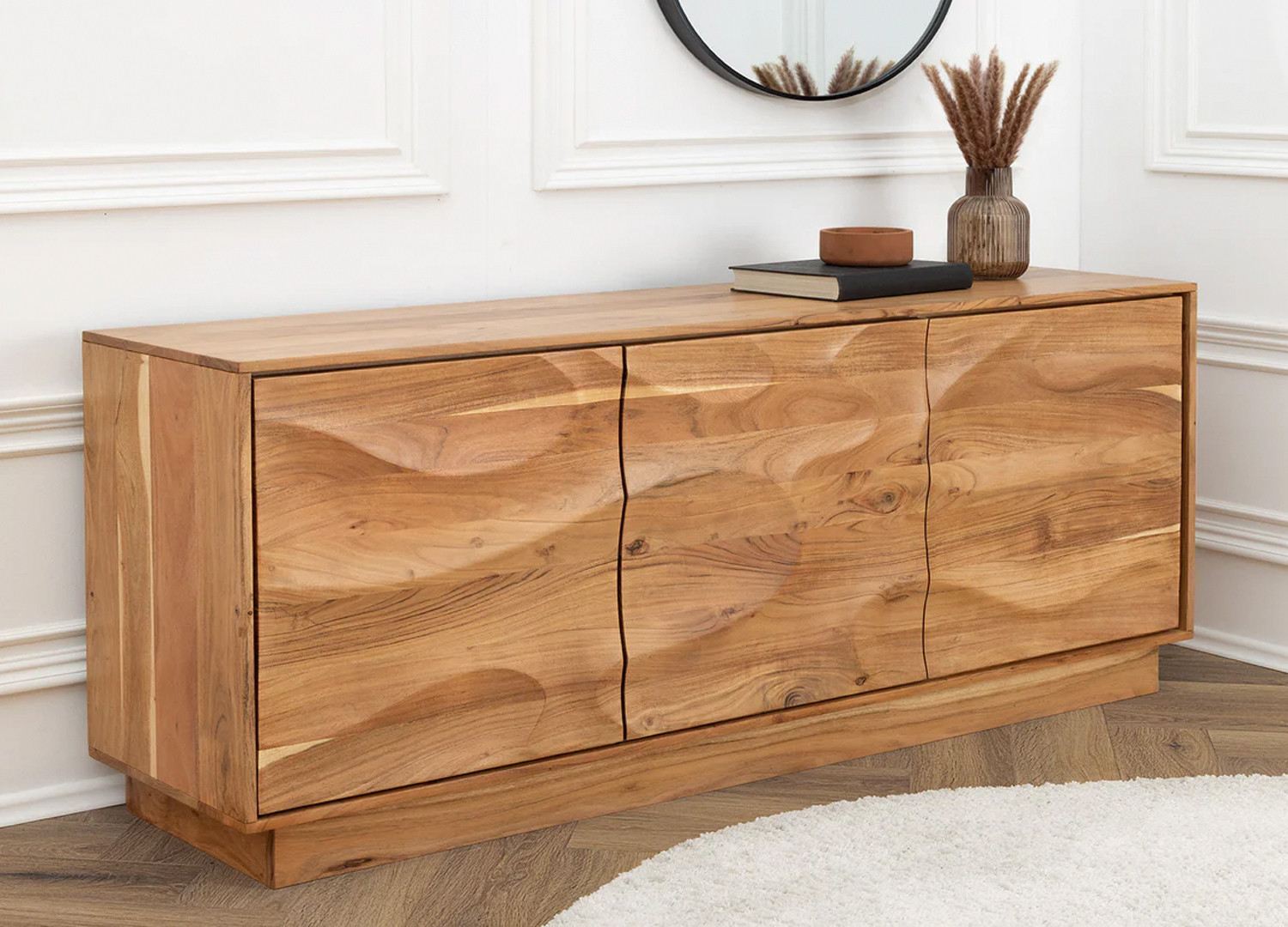 Meuble buffet en bois d'acacia 160 cm Megane