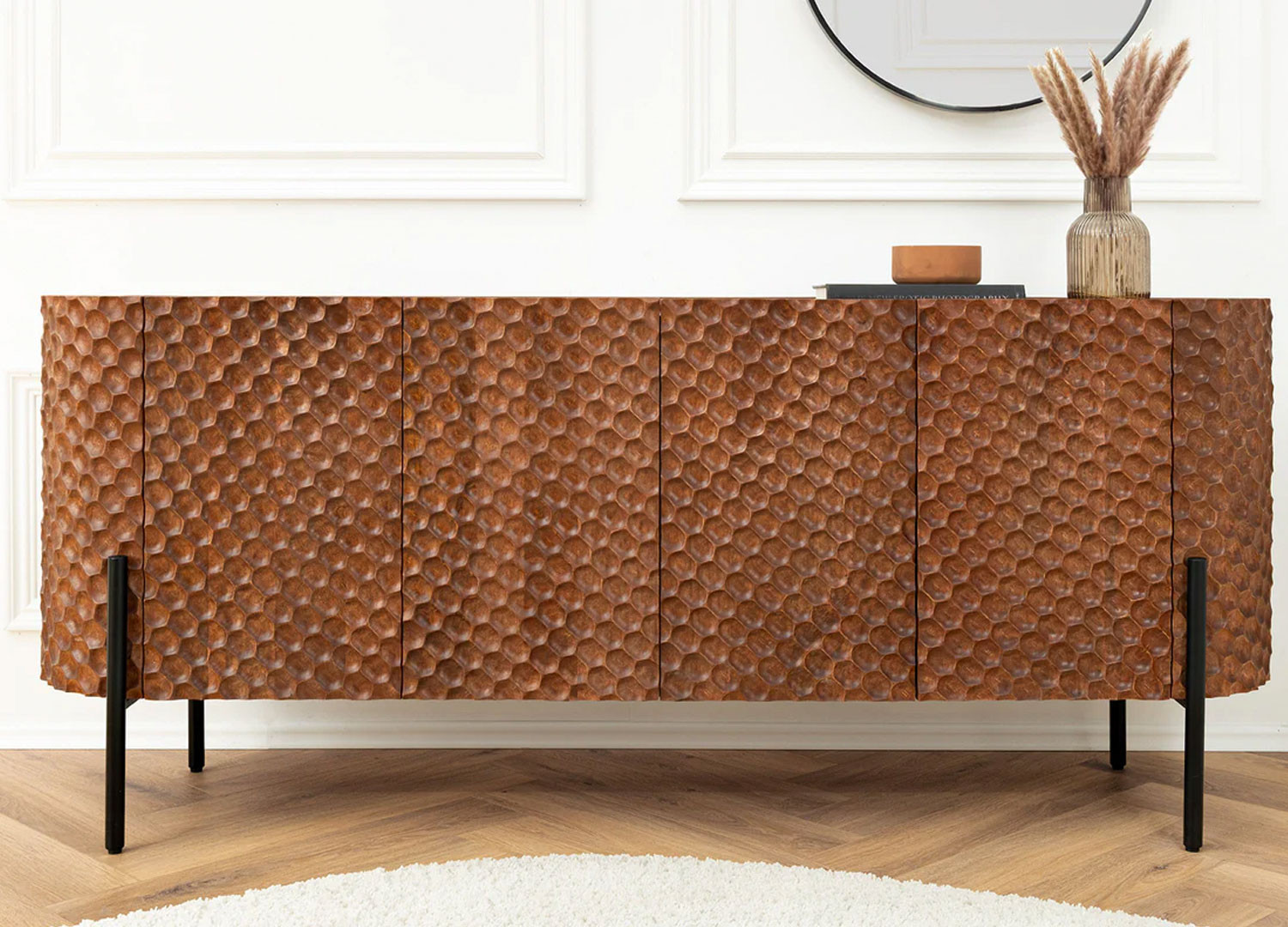 Meuble buffet original en bois de manguier brun 177 cm Marlon