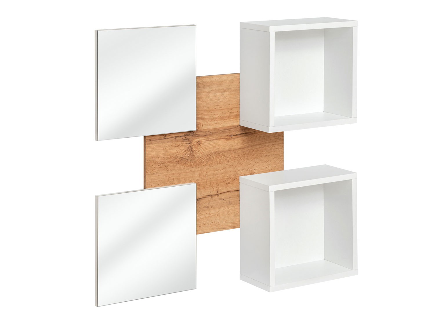Meuble chaussures 1 tiroir et 2 rabats blanc et bois wotan