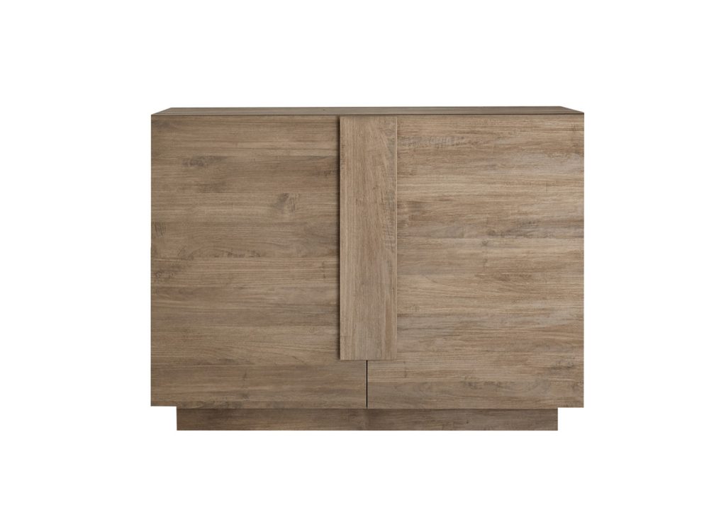 Meuble commode 2 portes chêne 121 cm