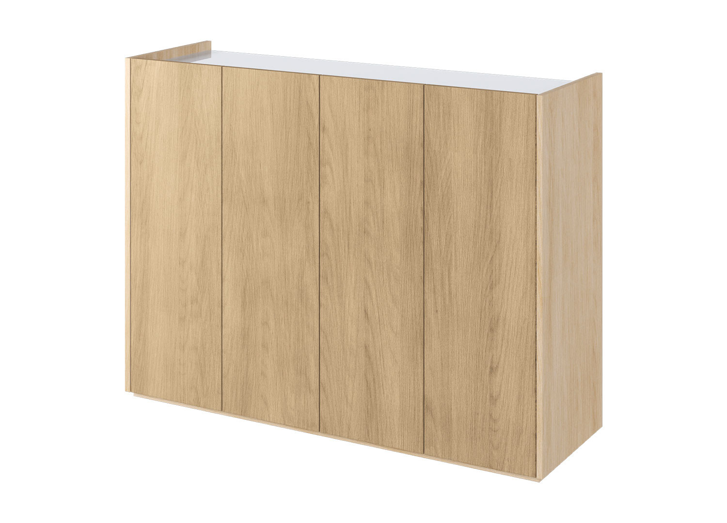 Meuble commode finition chêne et blanc brillant 126 cm avec éclairage Onda