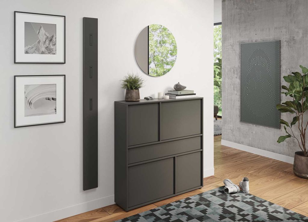 Meuble de rangement entrée graphite Ameca