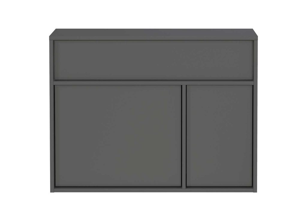 Meuble de rangement entrée suspendu graphite Ameca