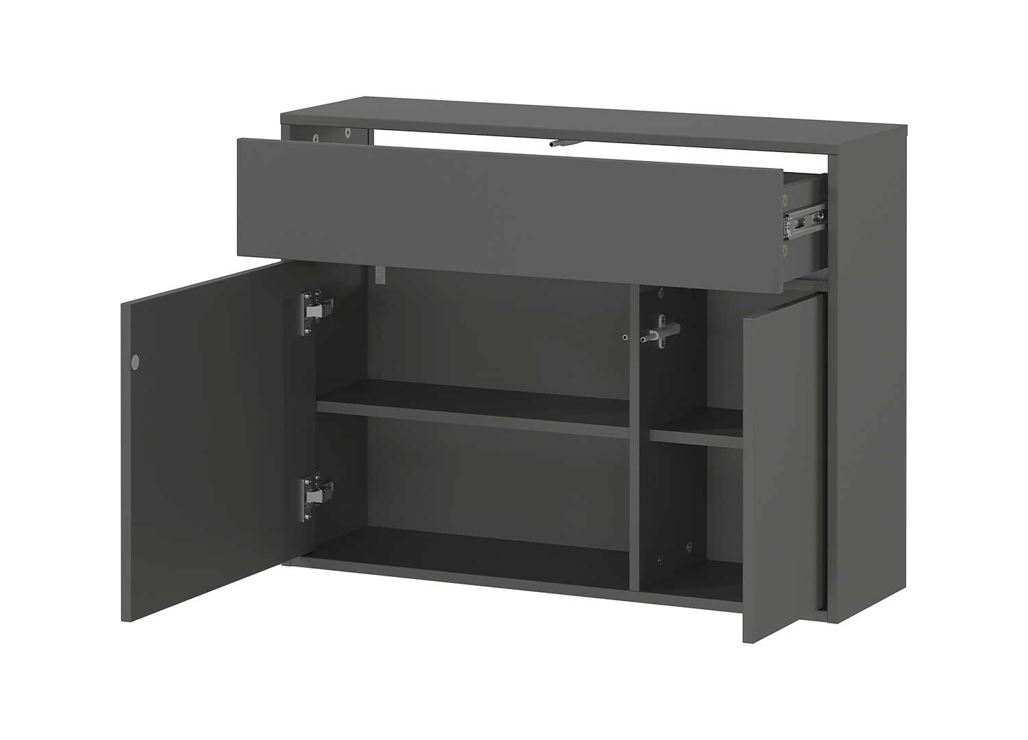 Meuble de rangement entrée suspendu graphite Ameca