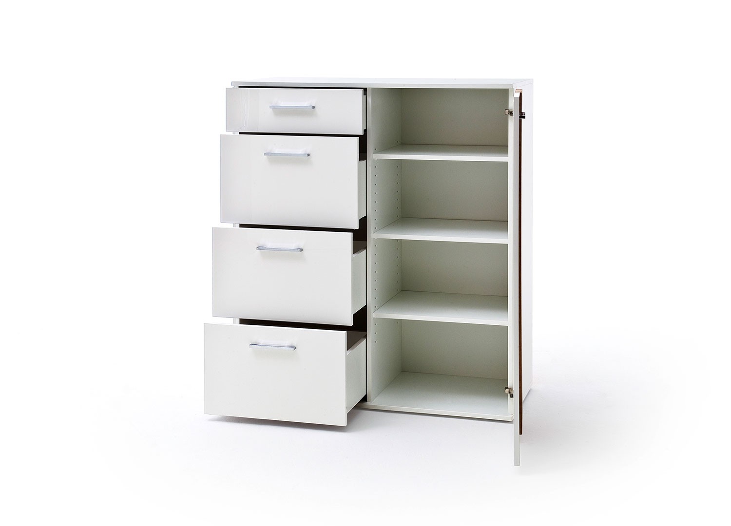 Meuble de rangement haut blanc et bois 2 portes