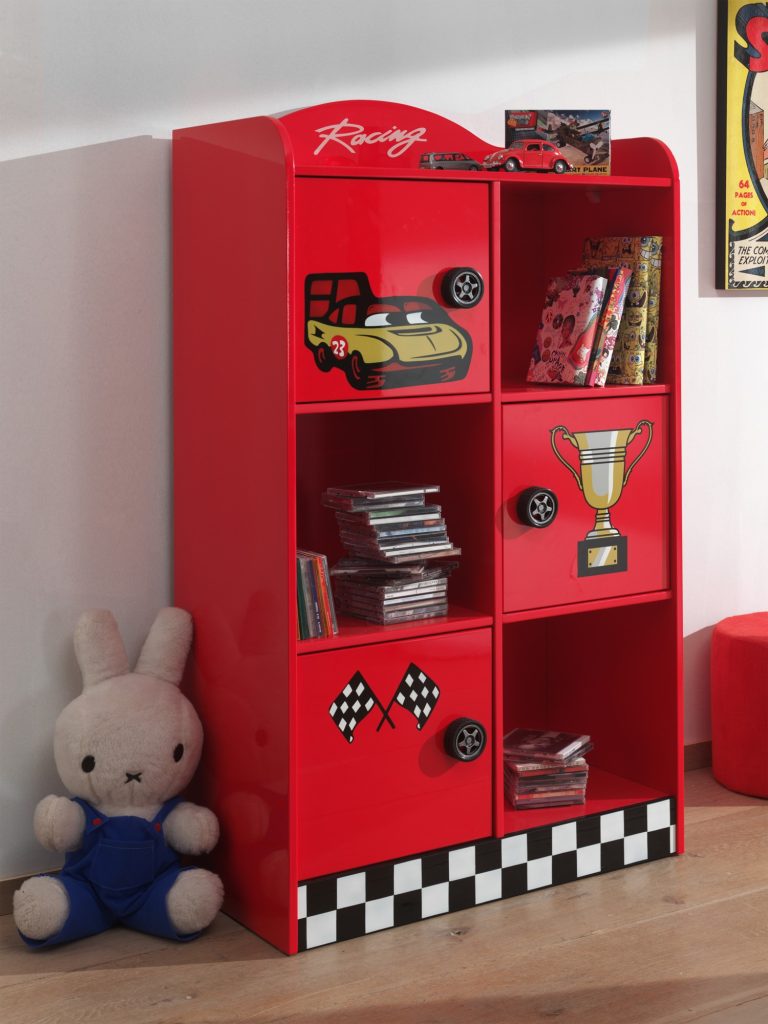 Meuble de Rangement Laqué Rouge
