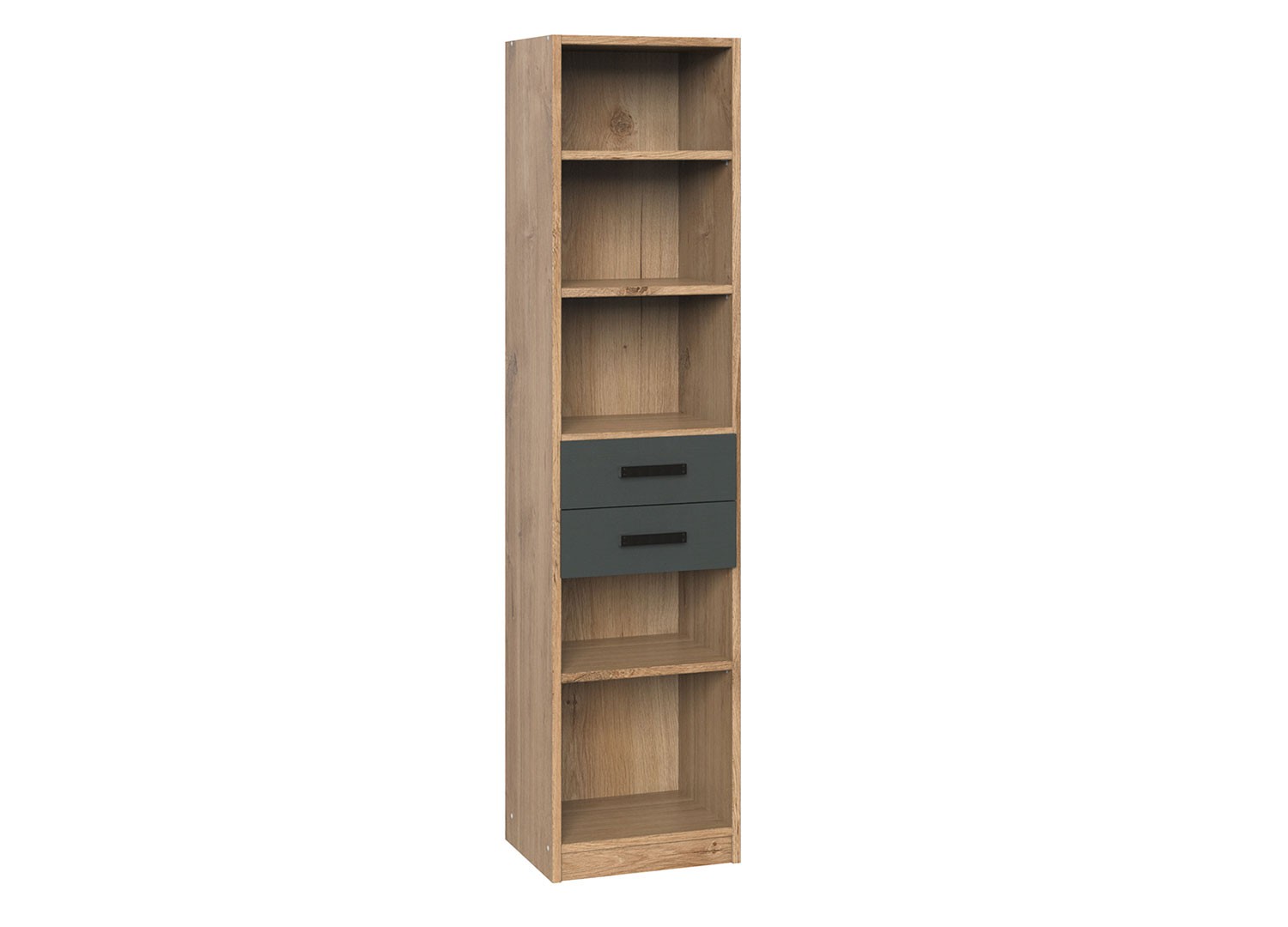 Meuble de rangement pour bureau chêne poutre et gris graphite