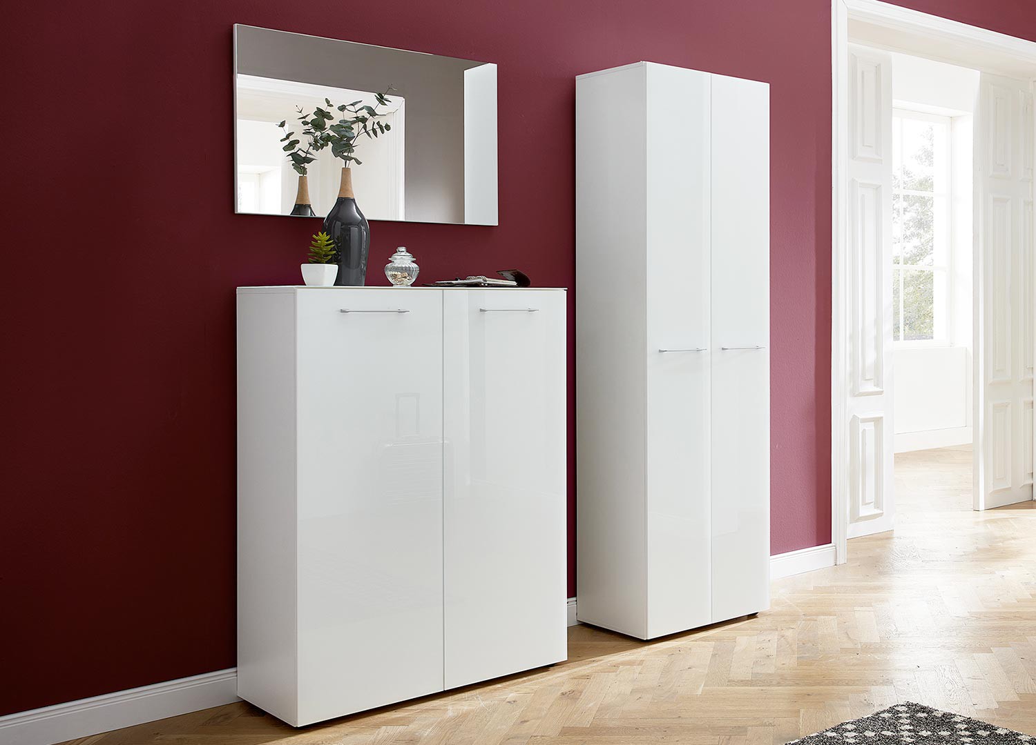 Meuble d'entrée complet blanc