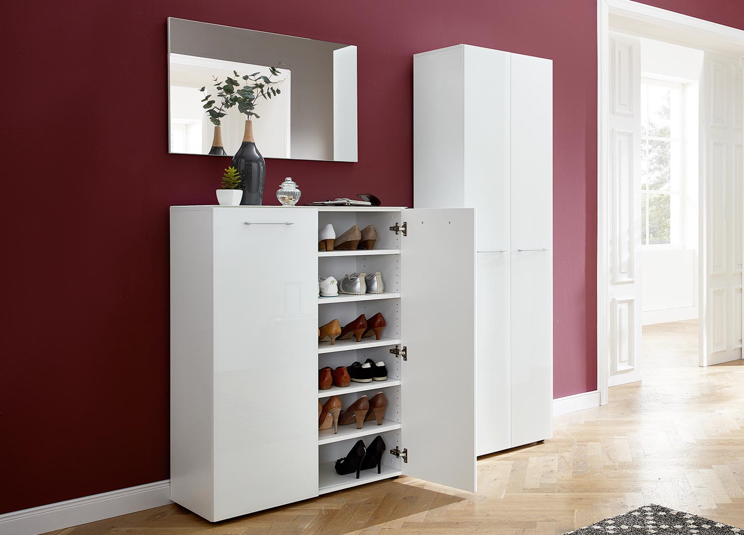 Meuble d'entrée complet blanc