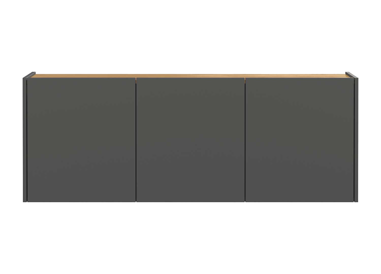 Meuble d'entrée suspendu graphite et chêne Libbiano