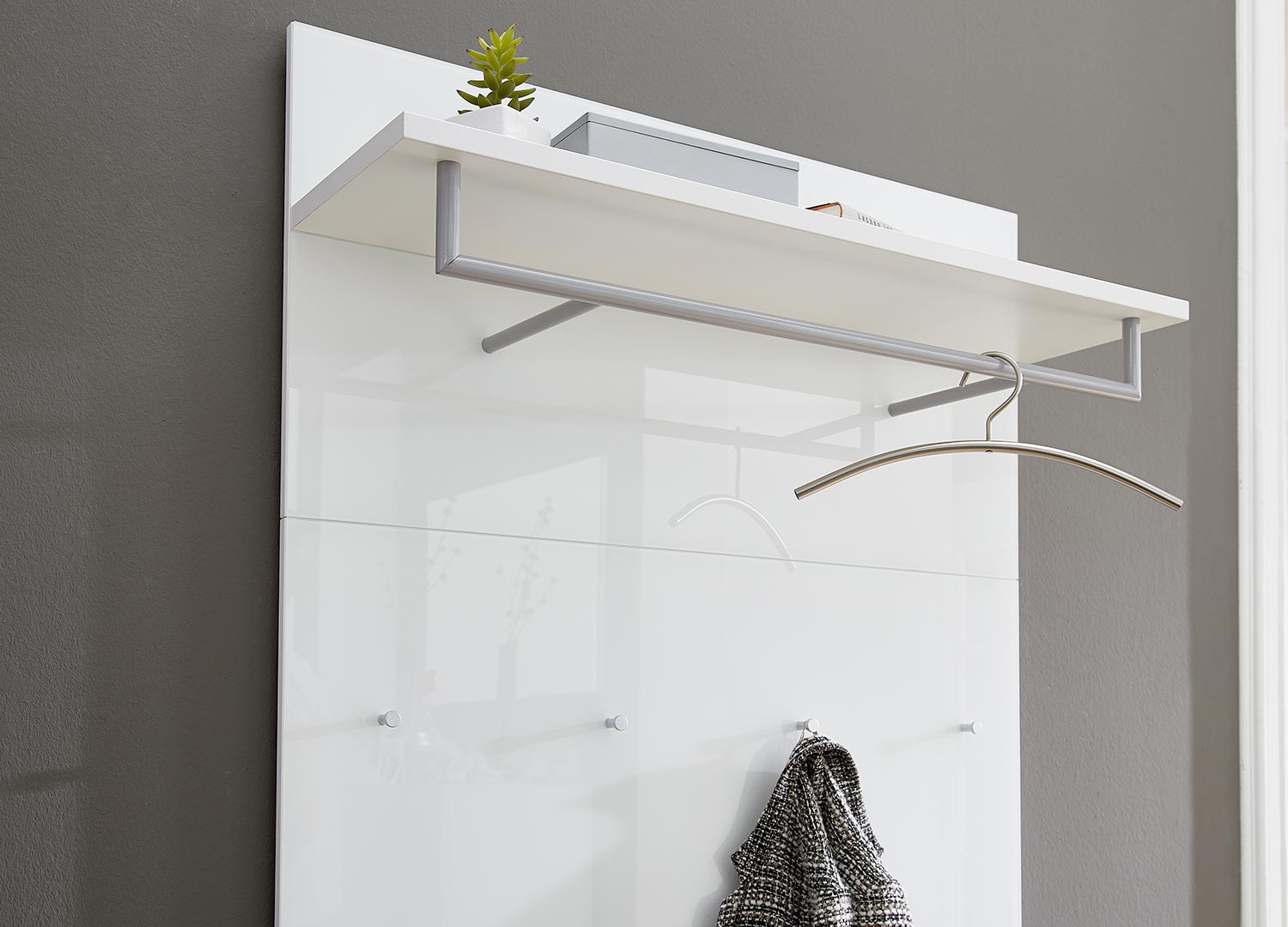 Meuble d'entrée vestiaire complet blanc