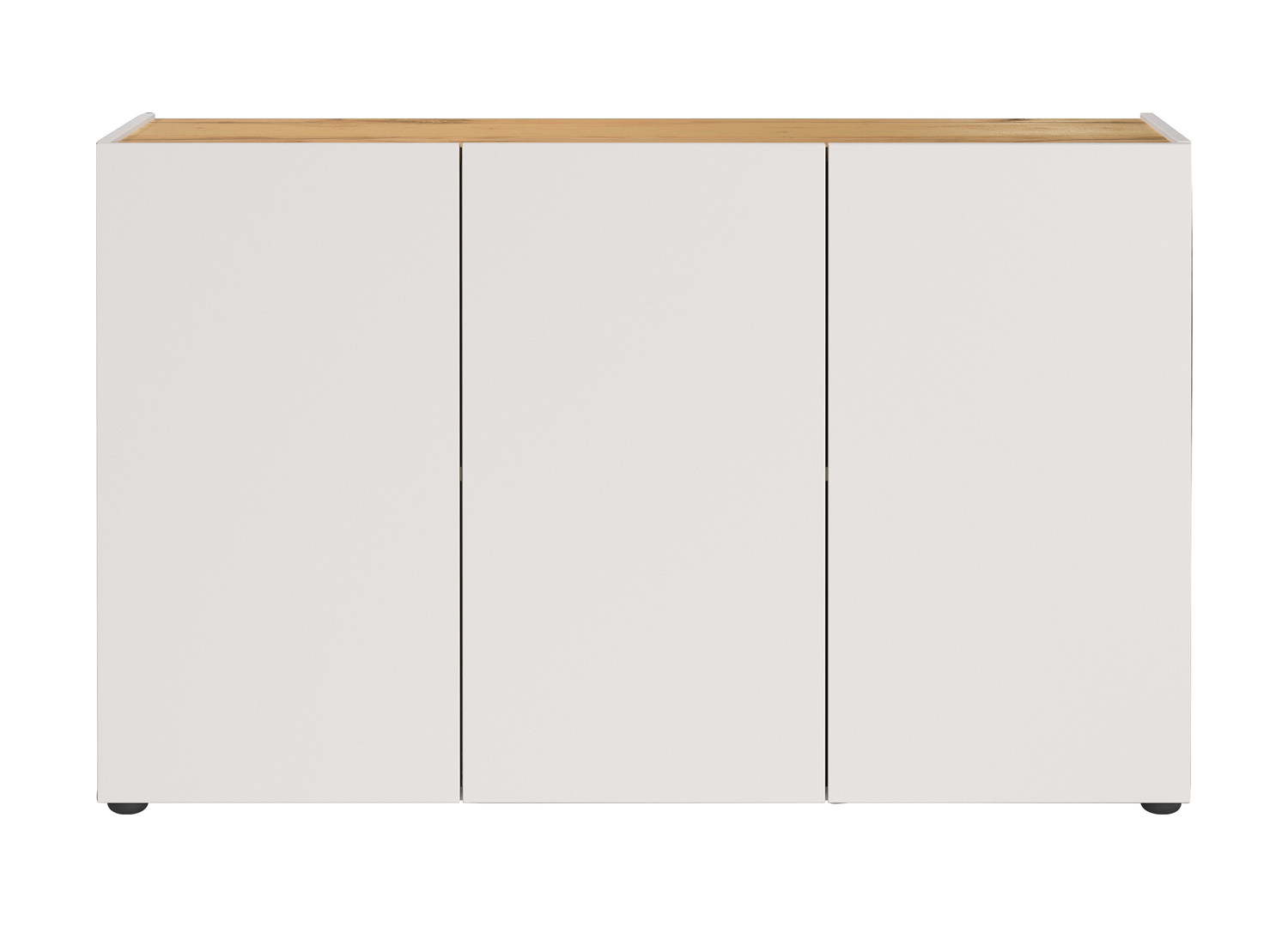 Meuble rangement bureau 3 portes chêne et cachemire Adrano