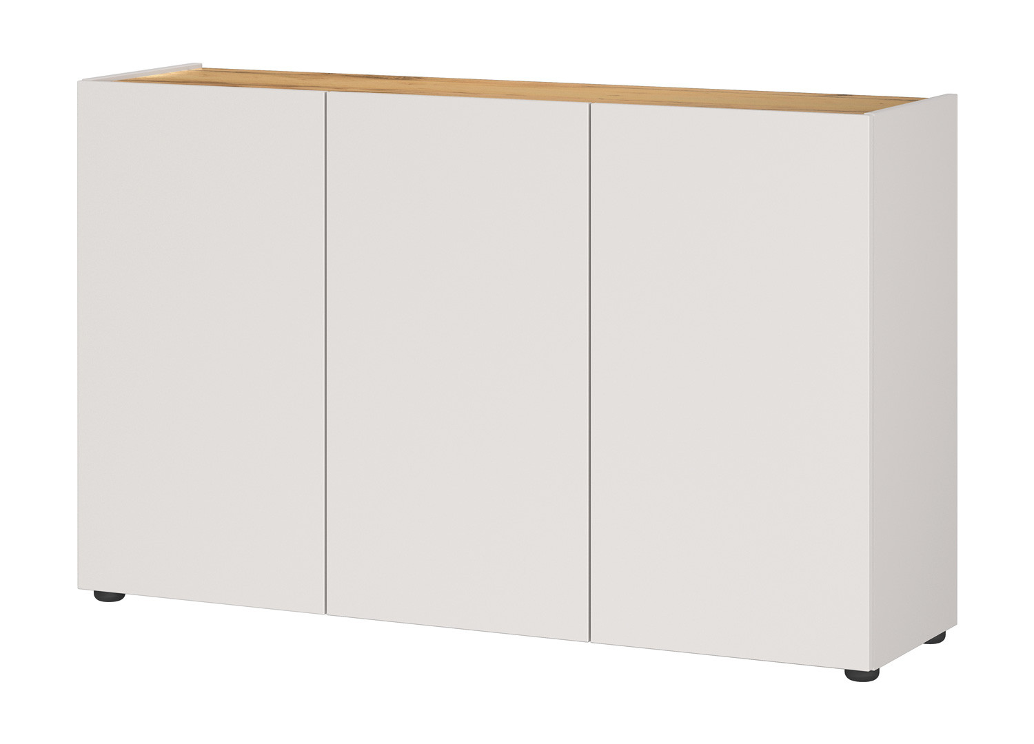 Meuble rangement bureau 3 portes chêne et cachemire Adrano