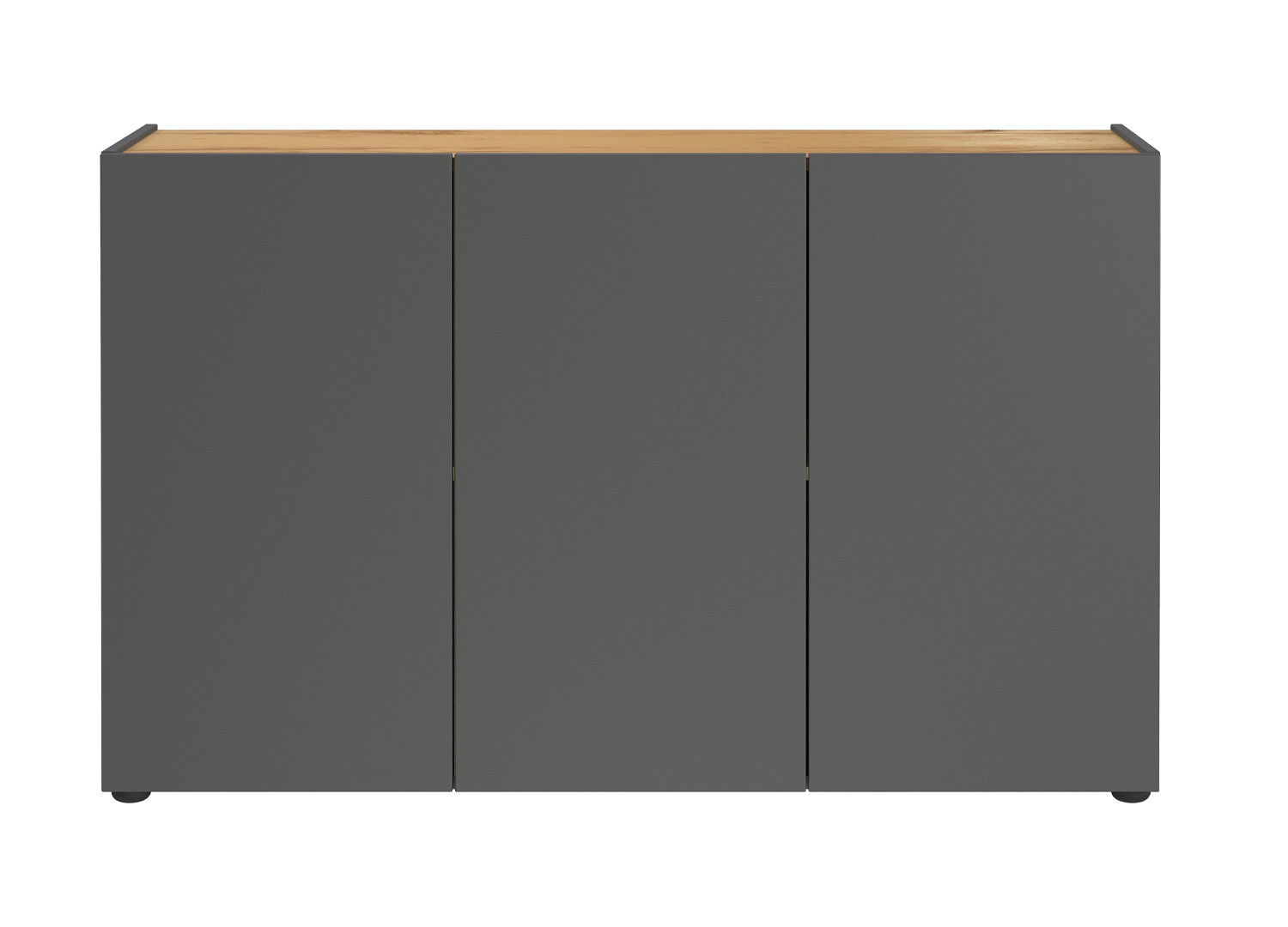 Meuble rangement bureau 3 portes chêne et graphite Adrano
