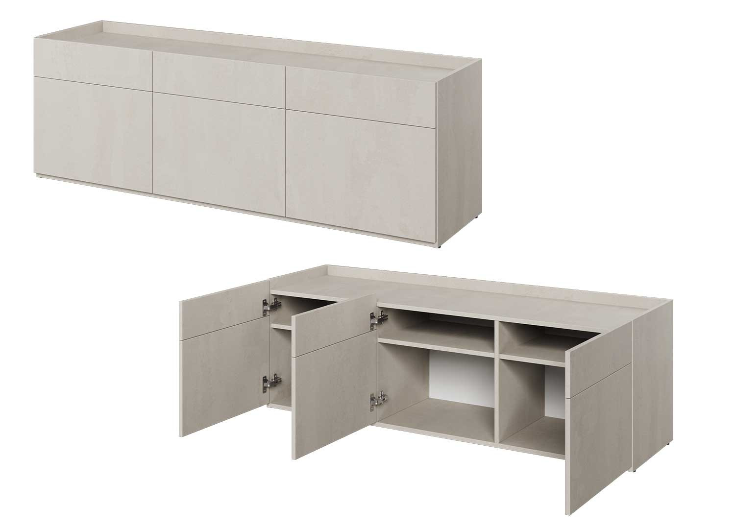 Meuble rangement chambre ado chêne et gris clair