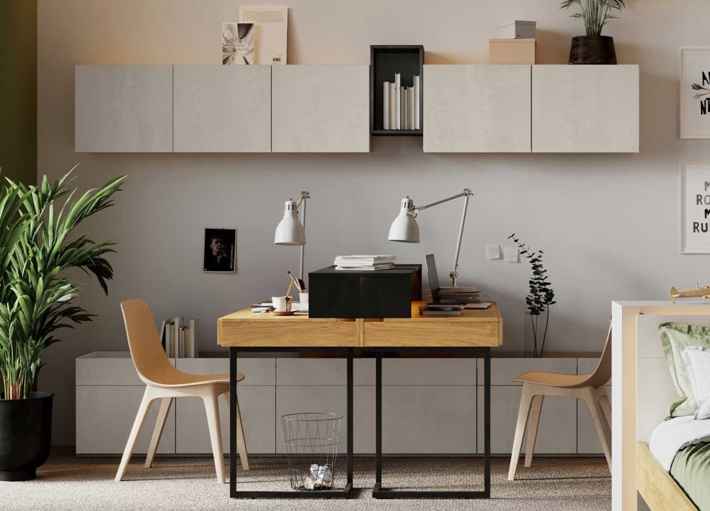 Meuble rangement de chambre pour deux adolescents