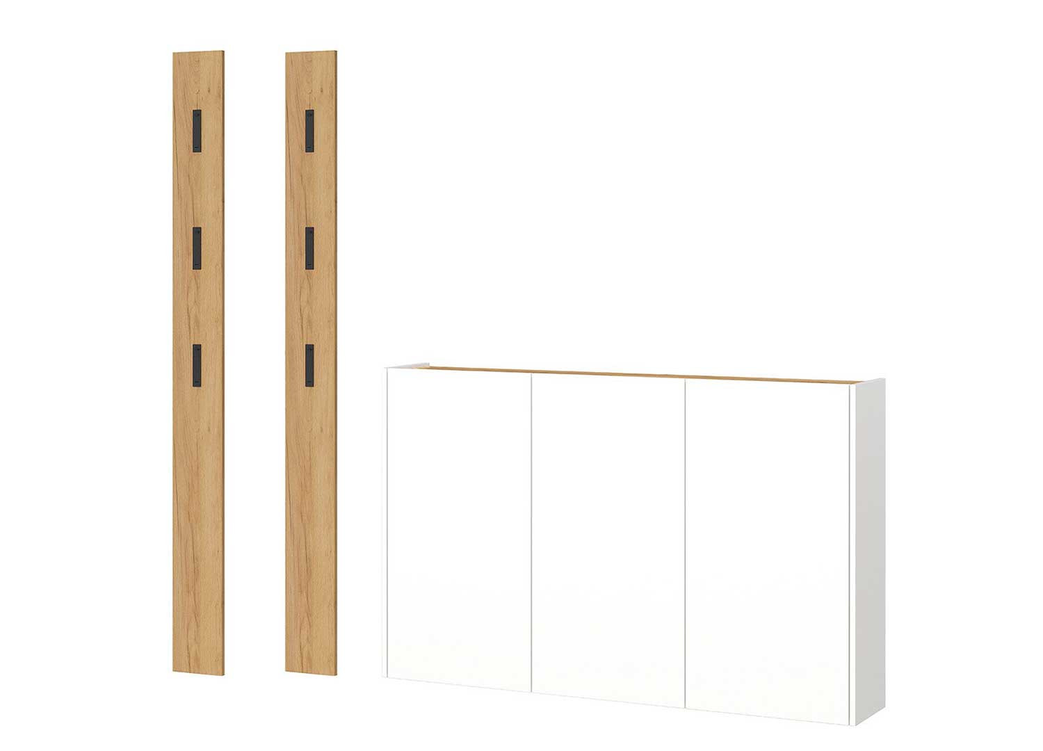 Meuble rangement entrée blanc et chêne Libbiano