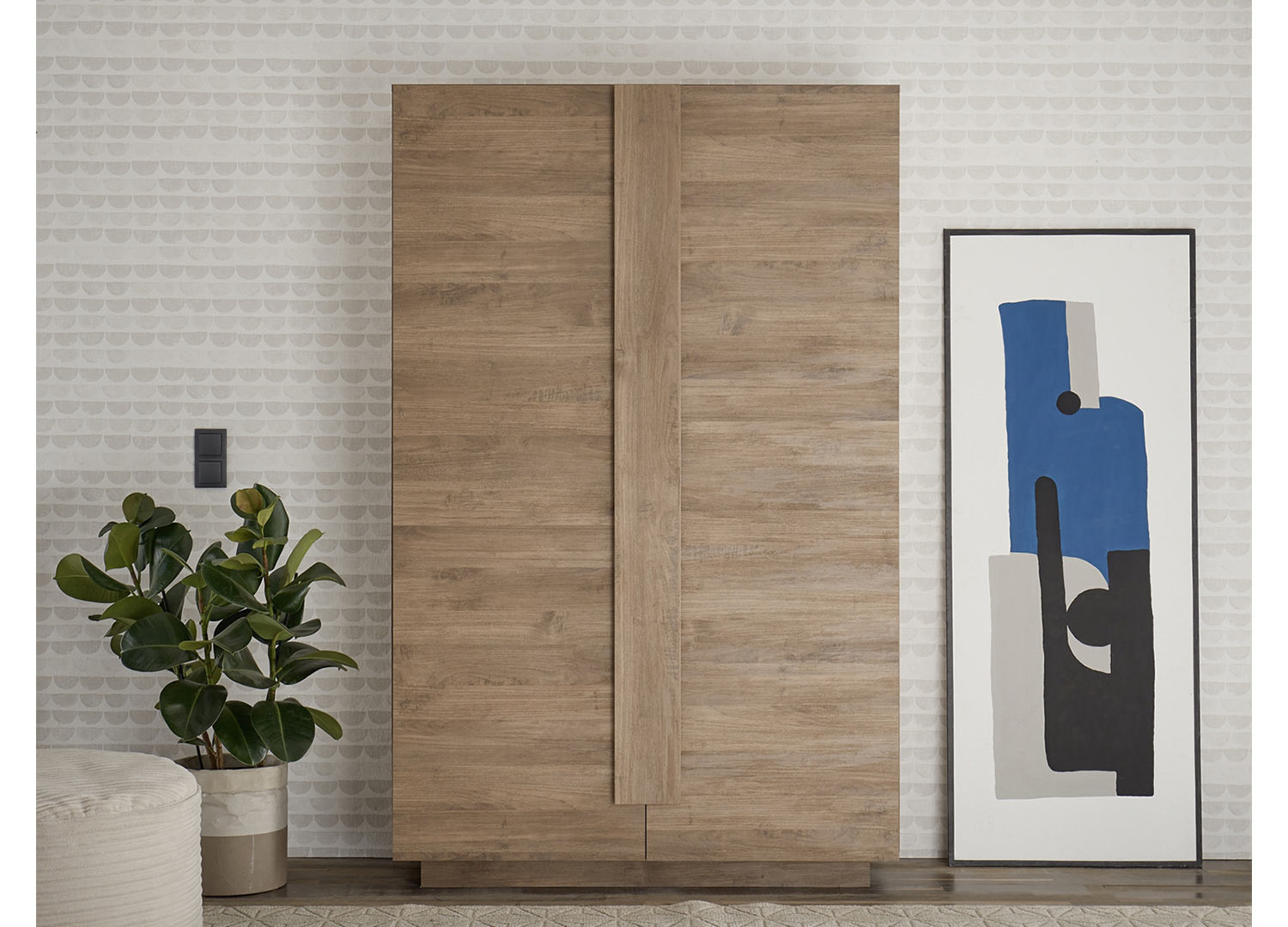 Meuble rangement haut 2 portes chêne 193 cm