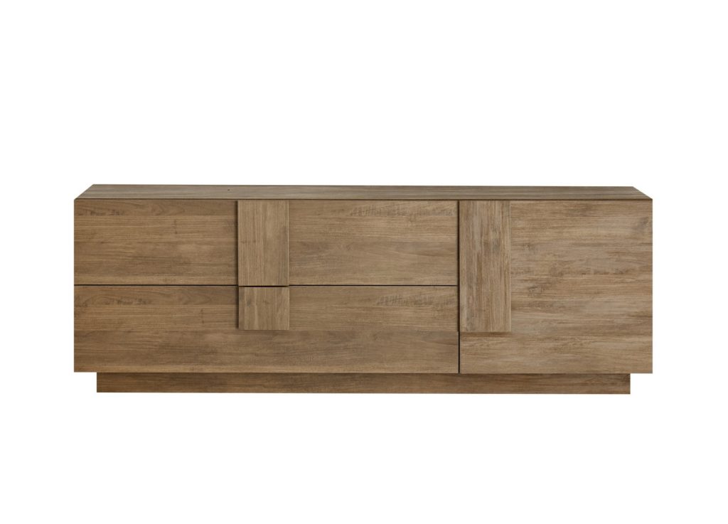 Meuble télé design 1 porte et 2 tiroirs chêne 181 cm