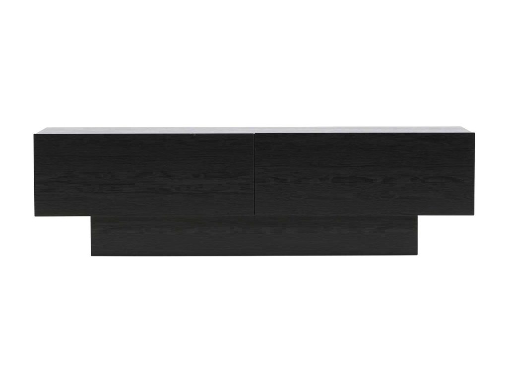 Meuble télé design noir 2 portes 160 cm